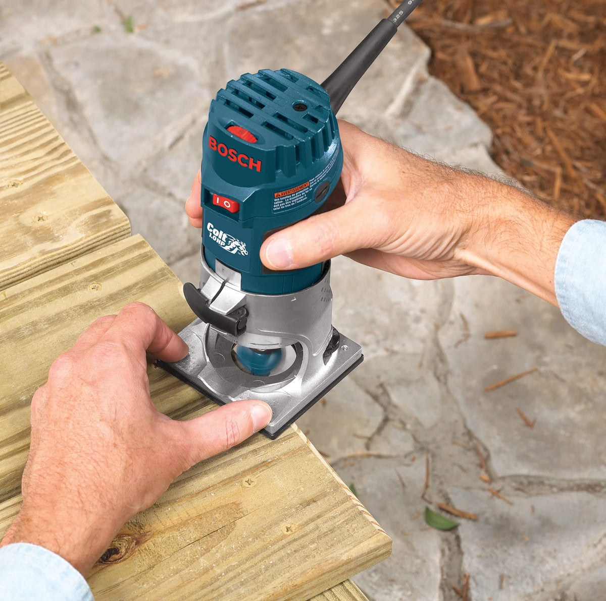 Bosch PR20EVS Colt palm router quick clamp system for fast base changes