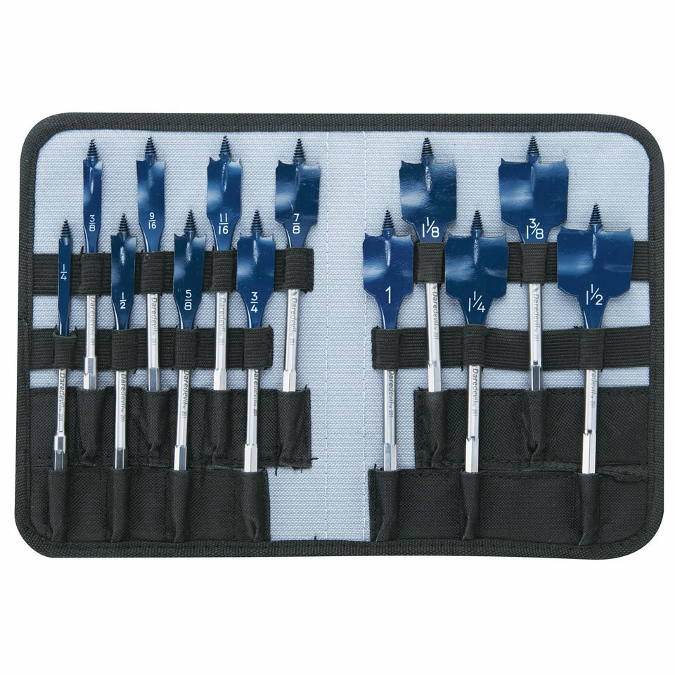 Bosch DareDevil spade bit with full-cone threaded tip for fast entry and clean holes.