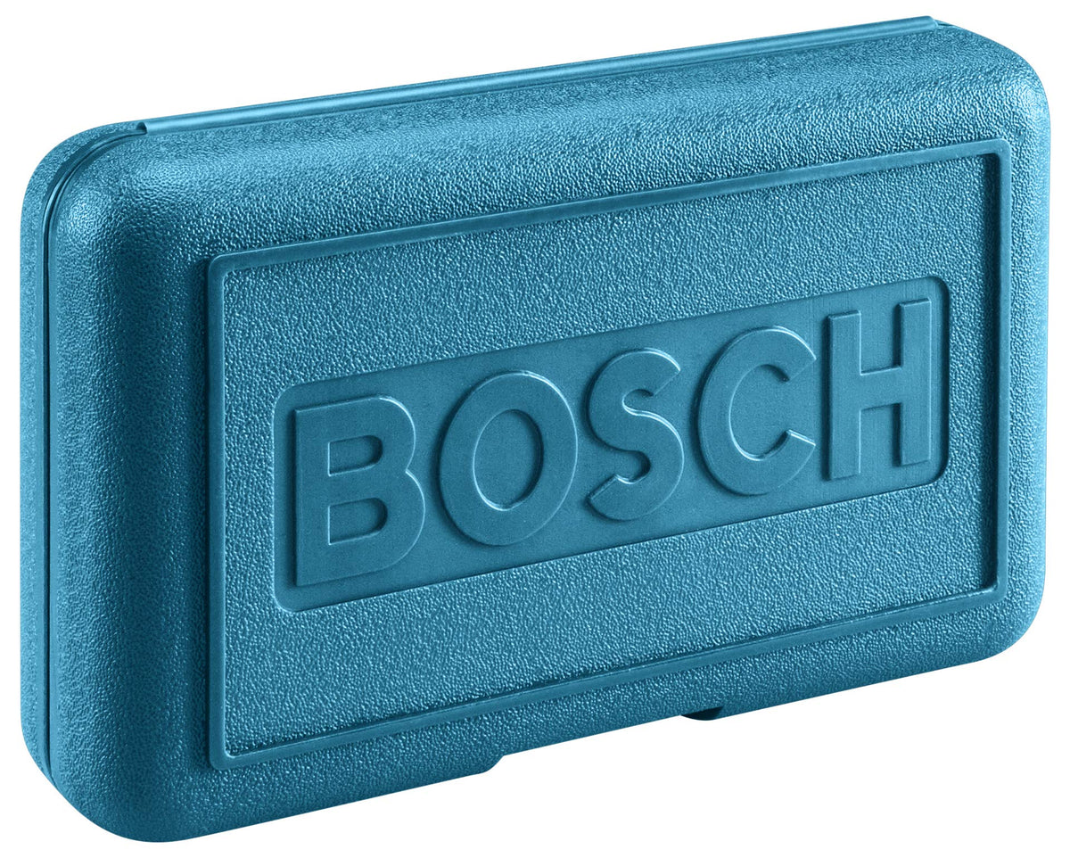 Bosch RA1128 quick-change adapter enables tool-free guide swaps.