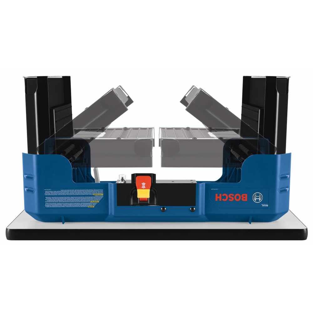 Bosch RA1141 laminated MDF top delivers smooth, precise routing.