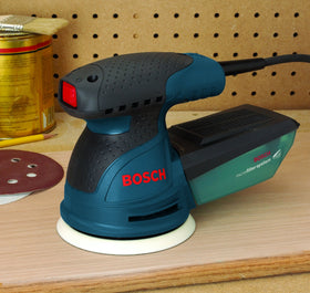 Bosch ROS10 compact palm design offers comfortable handling.