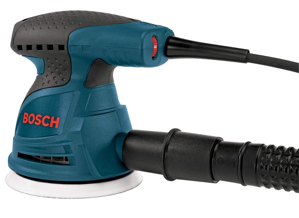 Bosch ROS20VSC damping system eliminates swirl marks on surfaces.