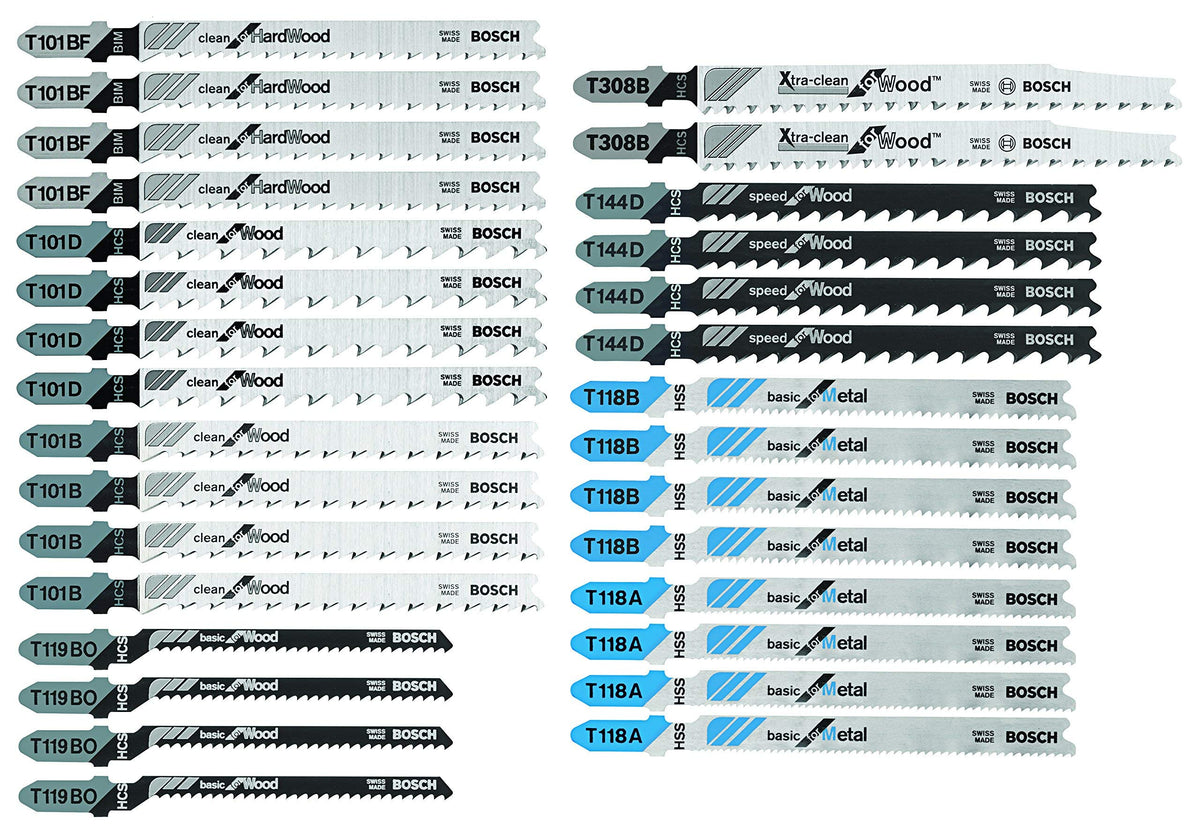 Bosch T30C metal blades for ferrous and nonferrous work with strong efficiency.