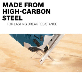Bosch T30C T-shank blades fit most jig saws for fast, secure blade changes.