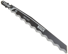 Bosch T313AW3 knife-edge blade for soft materials cuts cardboard precisely.