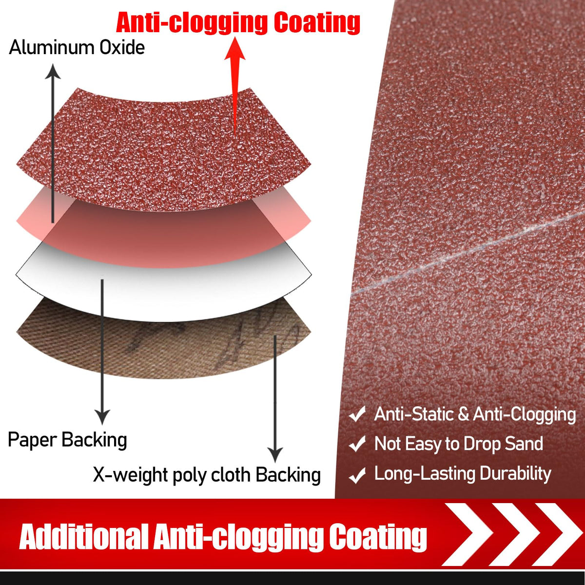 BOSHCRAFT 3x18 belt sanding belt in 80 grit for finer finish on wood, metal, and plastics
