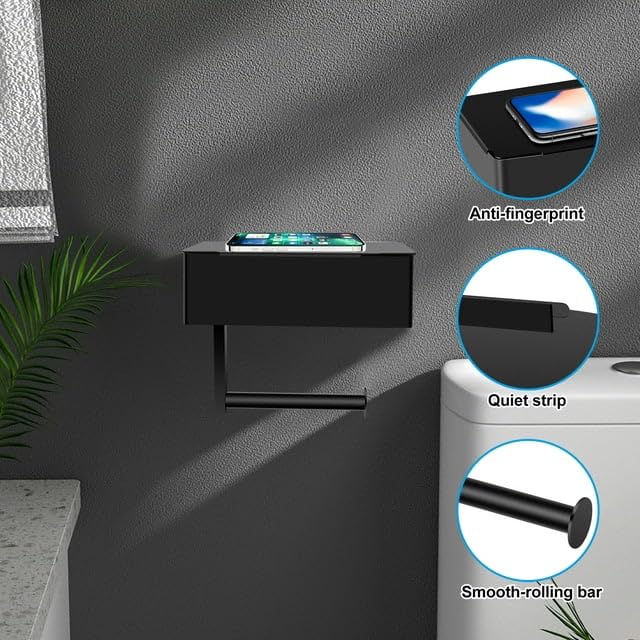 Anti drop edge on Bosoei toilet paper holder for secure roll placement.