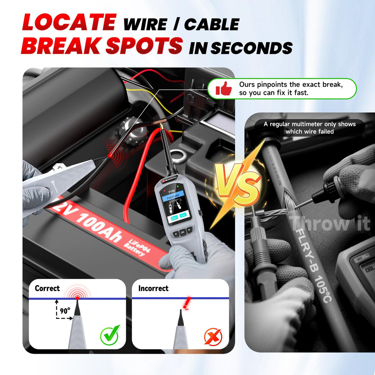 BC BossComm P180 oscilloscope mode with display shows real-time waveforms.