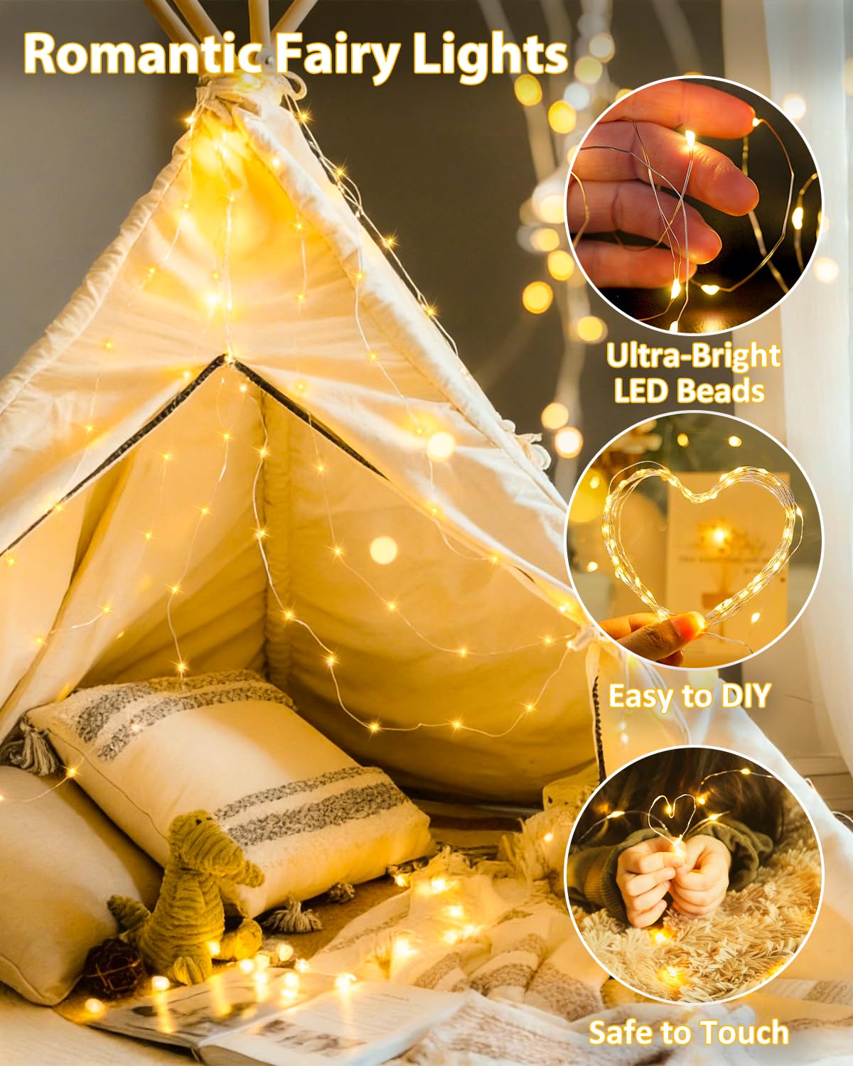 Bossern 20ft silver copper wire enables flexible, shapeable decor.