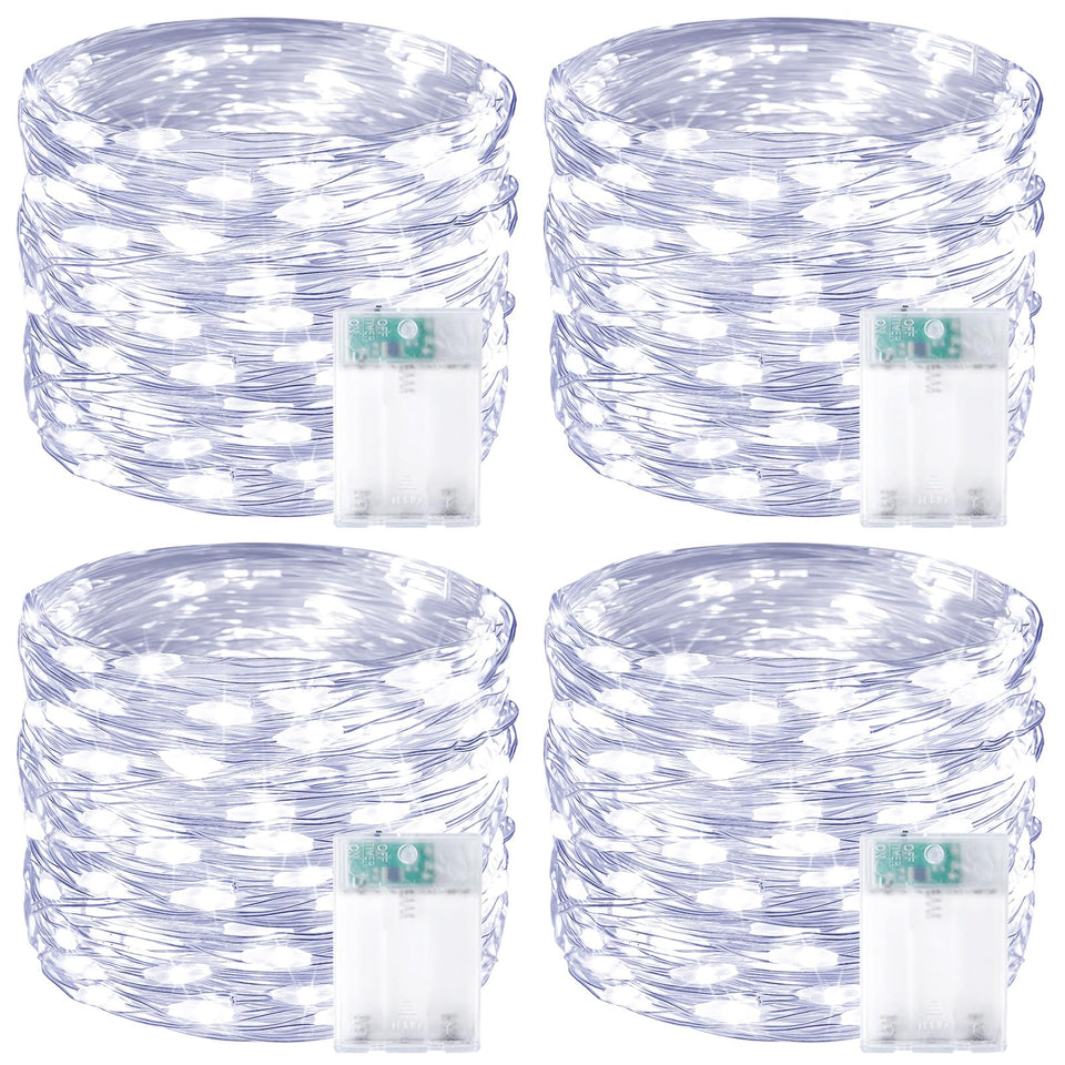 Bossern 4-pack 60 LED fairy lights with timer for effortless ambient lighting.