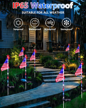 BOSSERN Independence Day garden light display adds festive ambiance to outdoor spaces.