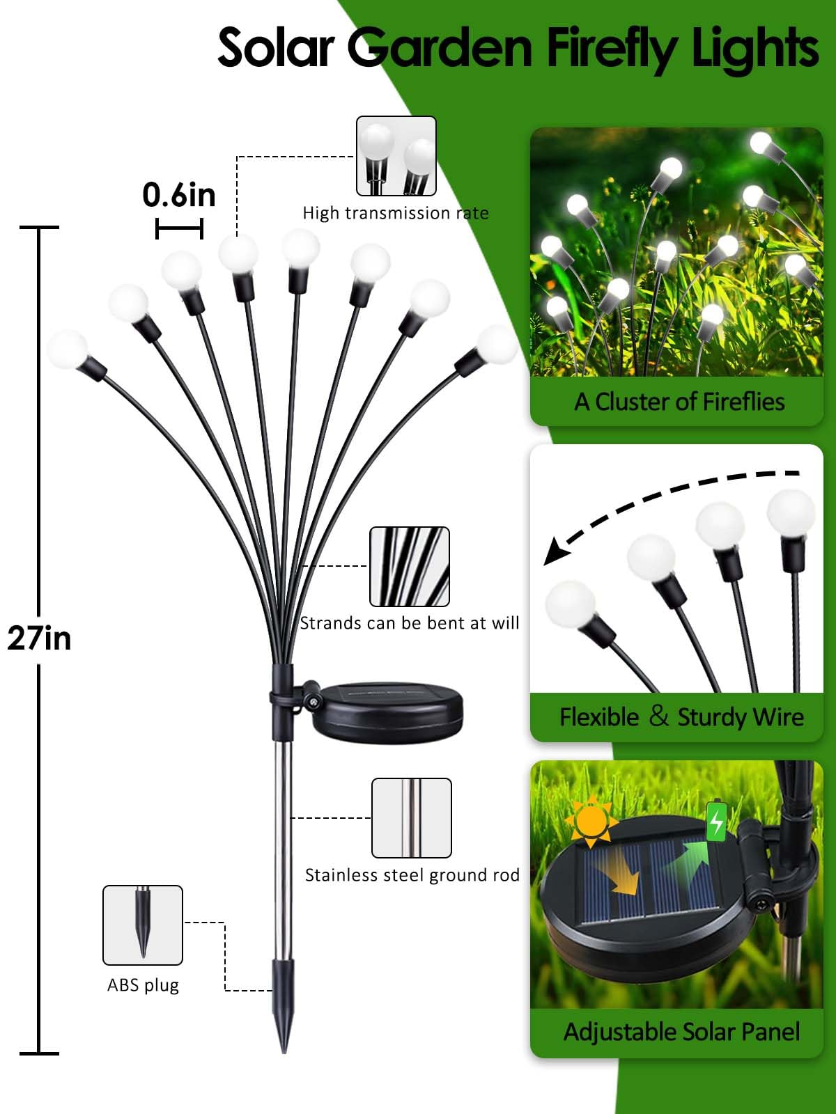 Bossern swaying firefly lights highlight wind movement for magical garden evenings.