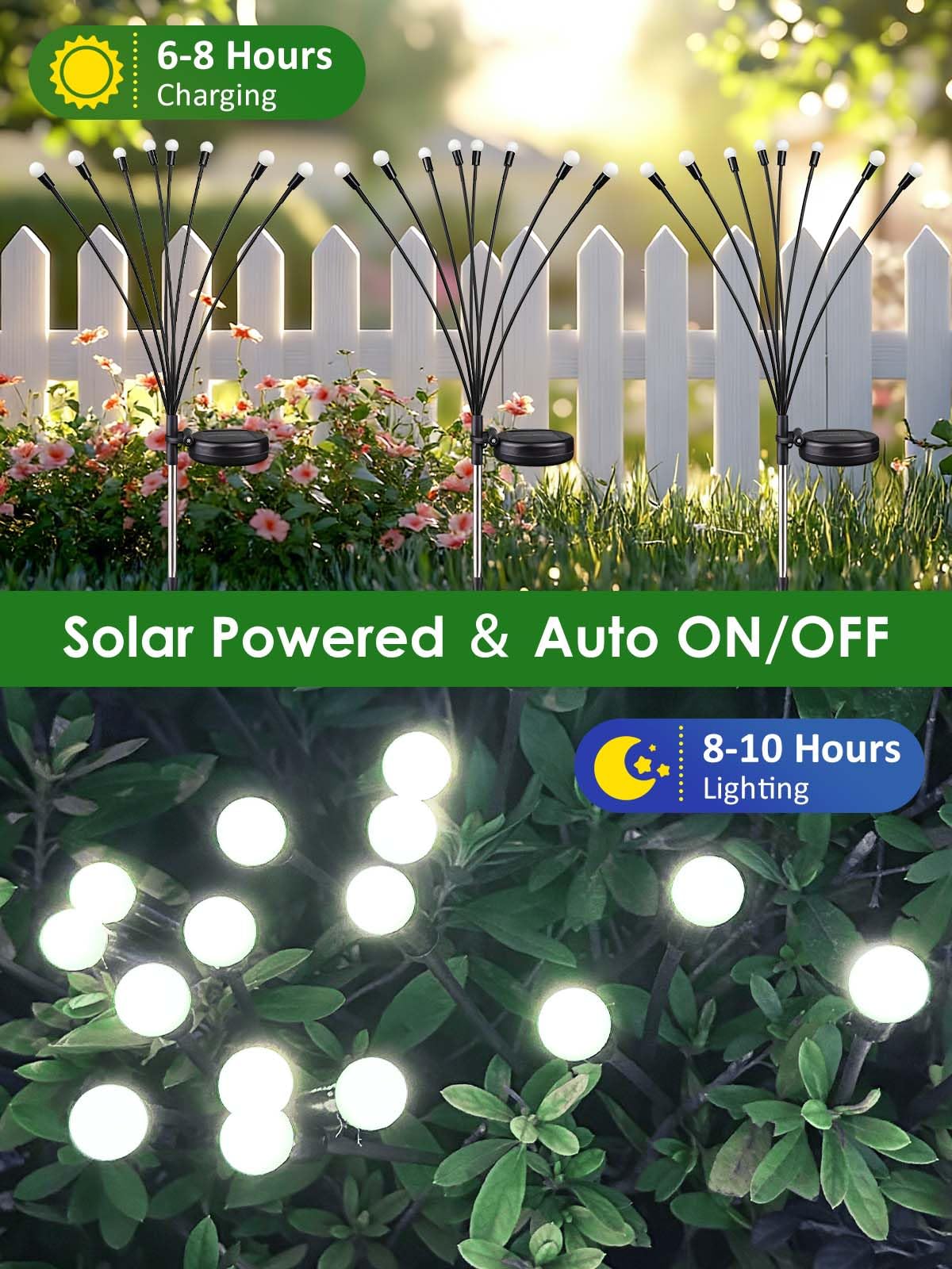 Bossern two modes steady on and soft twinkle for ambiance.