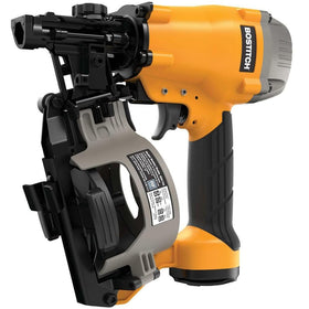 Bostitch 15-Degree Coil Roofing Nailer front view highlighting lightweight comfort for all-day use.