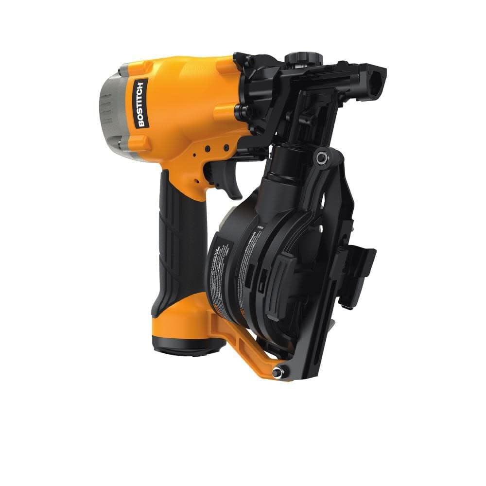 Bostitch dual-door magazine in action for versatile loading.