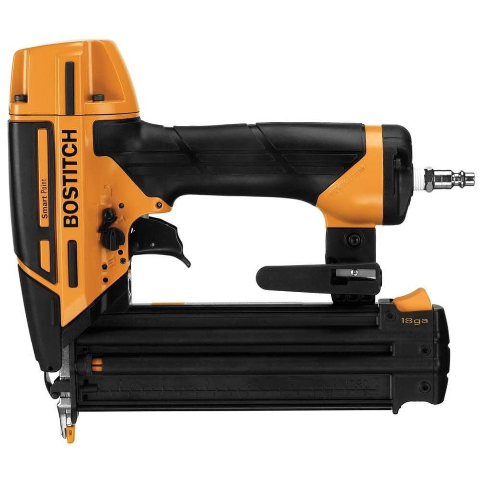 Bostitch Brad Nailer Kit with Smart Point nose for precise nail placement.
