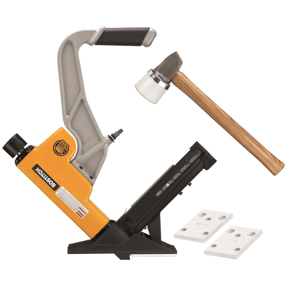 Bostitch flooring nailer rubber grip enhances slip resistance