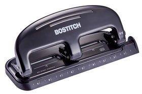 Bostitch Office EZ Squeeze 20-Sheet Punch with precise 3-hole alignment.