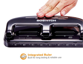 Bostitch Office EZ Squeeze 3-hole configuration for standard punch sizes.