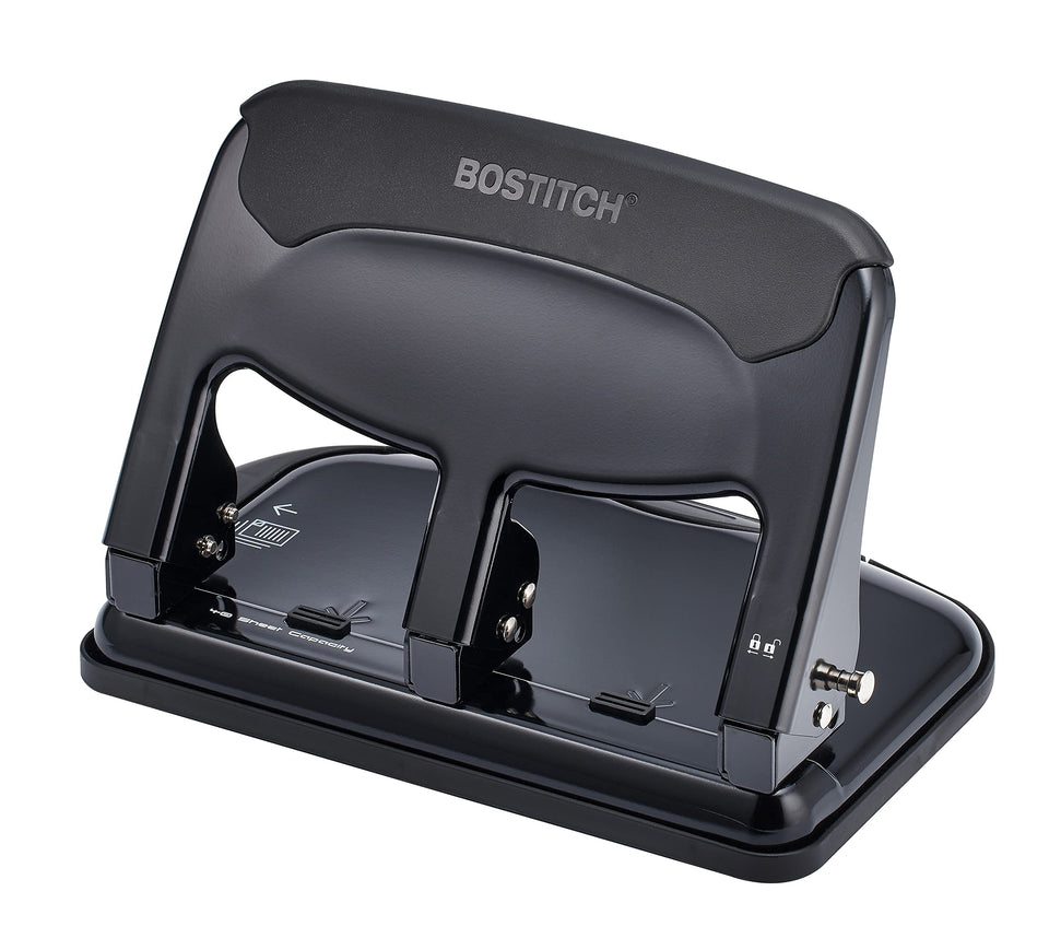 Bostitch Office EZ Squeeze 40-sheet capacity for efficient punching with ease.