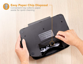 Bostitch EZ Squeeze includes built-in paper guide for perfectly aligned holes.
