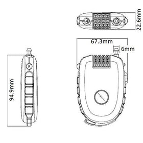 Bosvision lock securing bike or stroller with adjustable vinyl-coated cable.