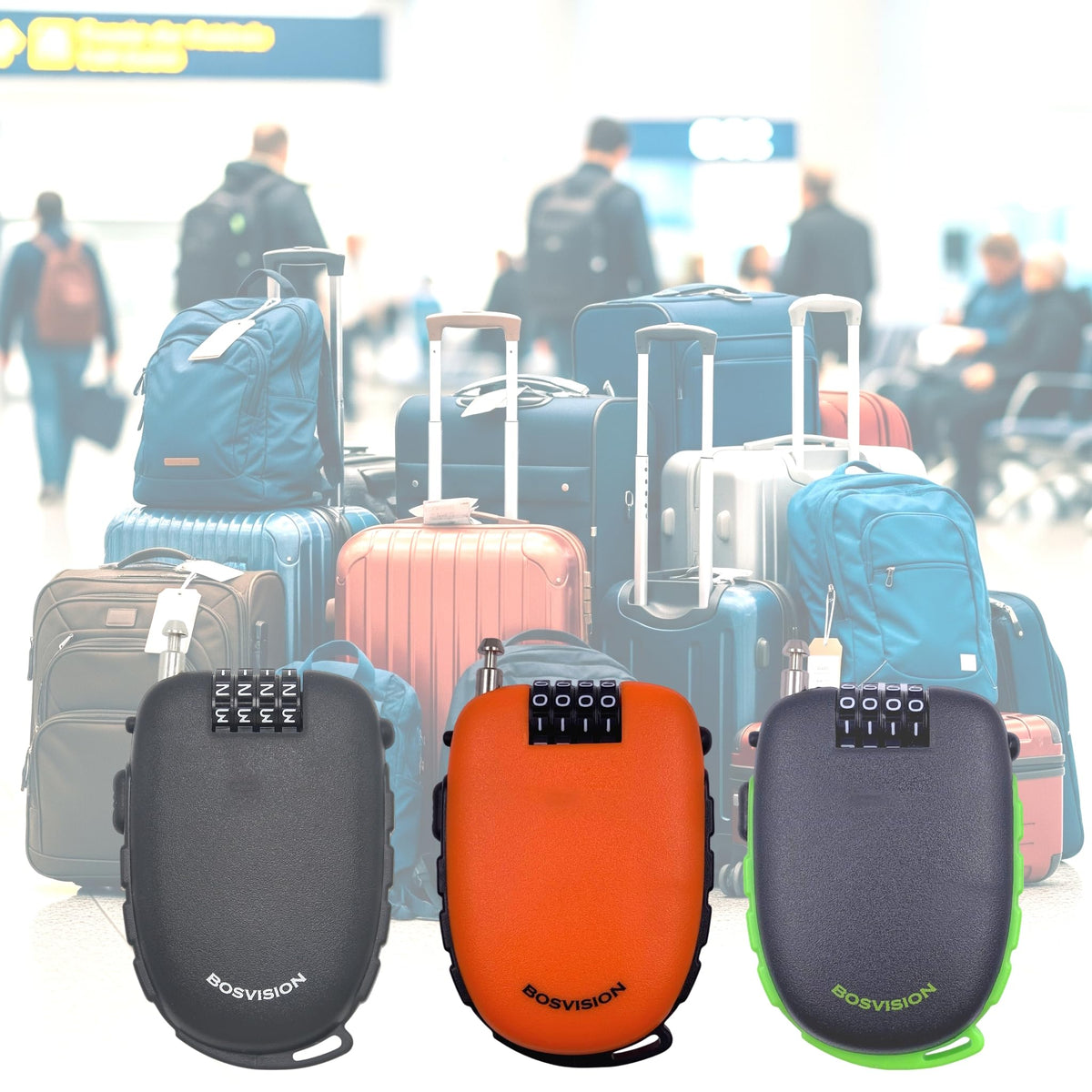 Bosvision travel-ready lock stowed in bag during outdoor adventures.