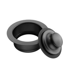 BOTEMY garbage disposal plug in matte black secures a tight seal.
