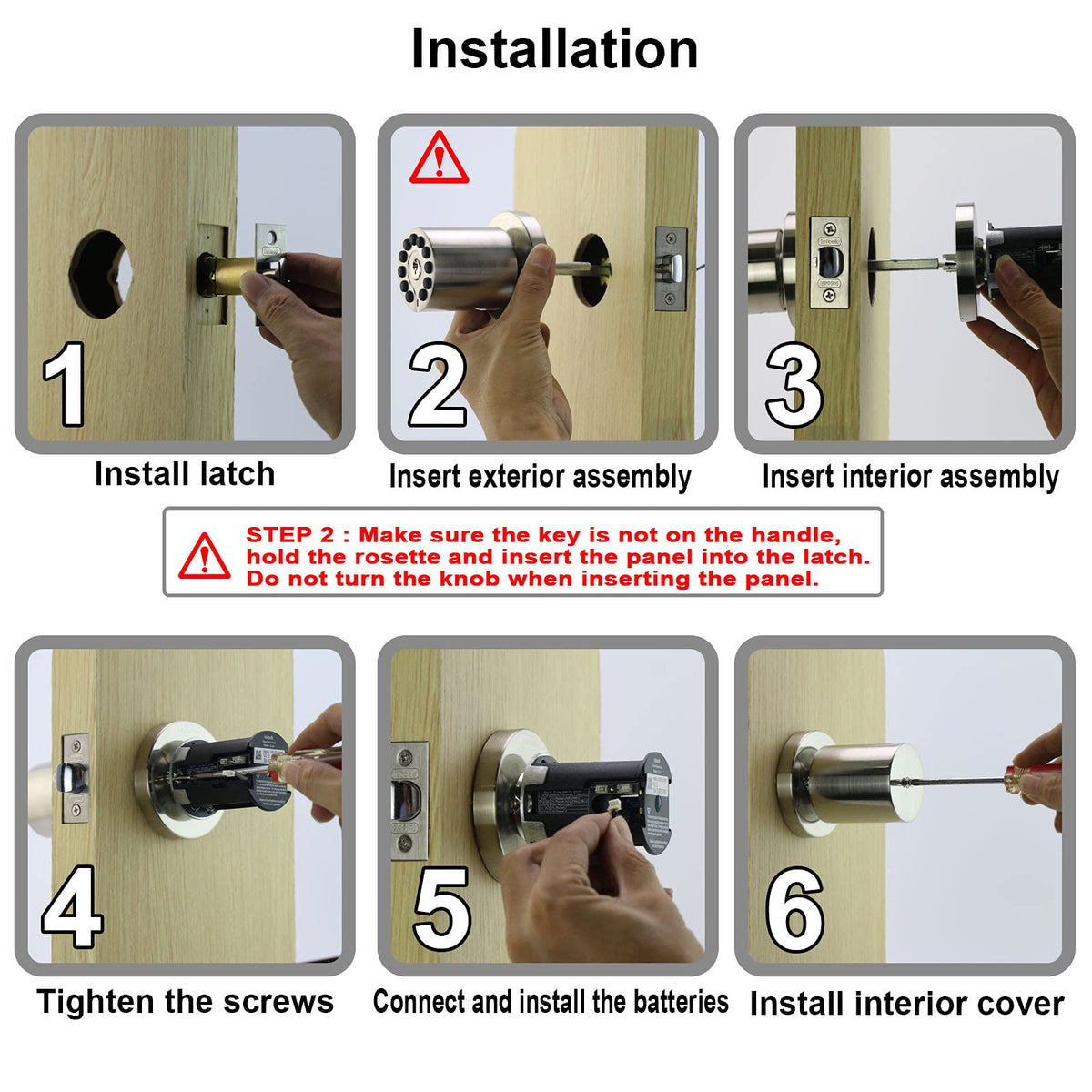 Bothstar keypad door knob with adjustable latch for various doors