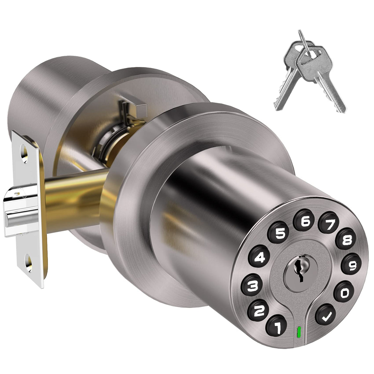 Bothstar keypad door knob with backlit keypad for easy night entry and visibility