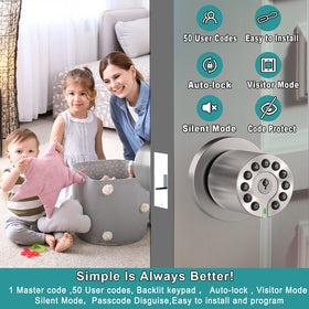 Bothstar keypad door knob showing visitor mode for temporary access