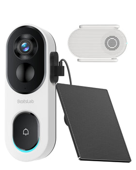 BOTSLAB 2K doorbell front view shows clear visitor framing for packages.