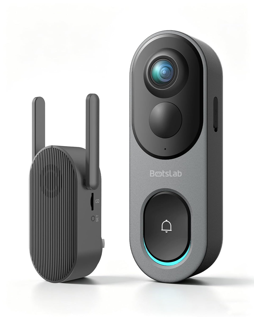 BOTSLAB 5MP doorbell front view for quick visitor recognition.