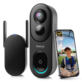 BOTSLAB doorbell camera wireless 5MP captures crisp front porch footage