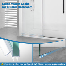 Bougainora clear PVC seal for quick installation along the shower door