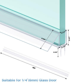 Bougainora clear PVC seal in a 36 inch length for frameless doors