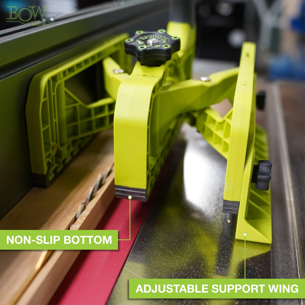 Bow Products Expandable Push Shoe fast-expansion tabs enable quick width setup.