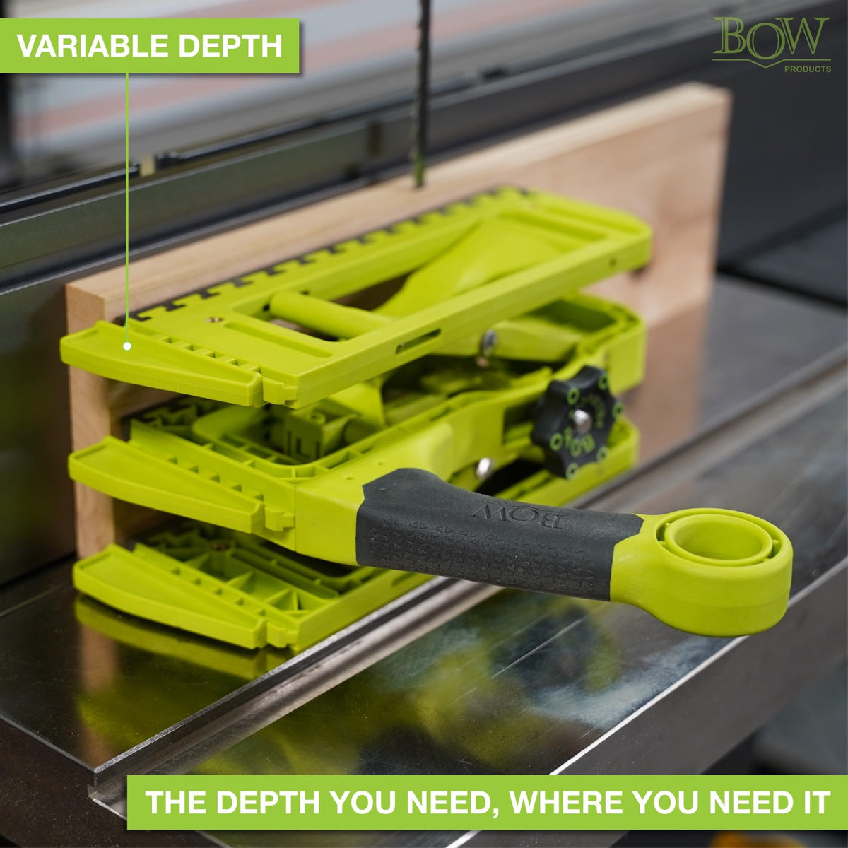 Bow Products Expandable Push Shoe provides 7/8 inch clearance for a safe cutting path.