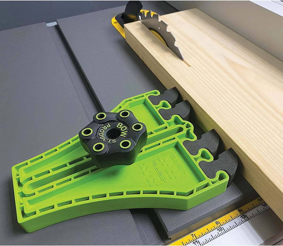 BOW FP5 featherboard helps reduce kickback during pushing tasks.