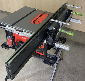 46-inch XTENDER fence mounted on a portable table saw