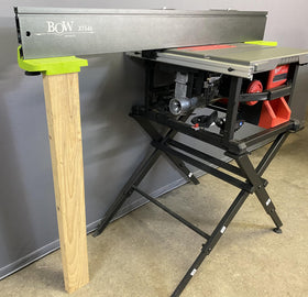 Bow XTENDER fence stored on wall using the built in through hole
