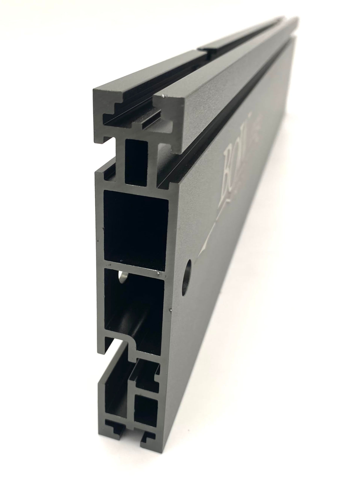 Back view of XTENDER fence with milled clamp slots for multiple positions