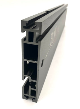 Back view of XTENDER fence with milled clamp slots for multiple positions