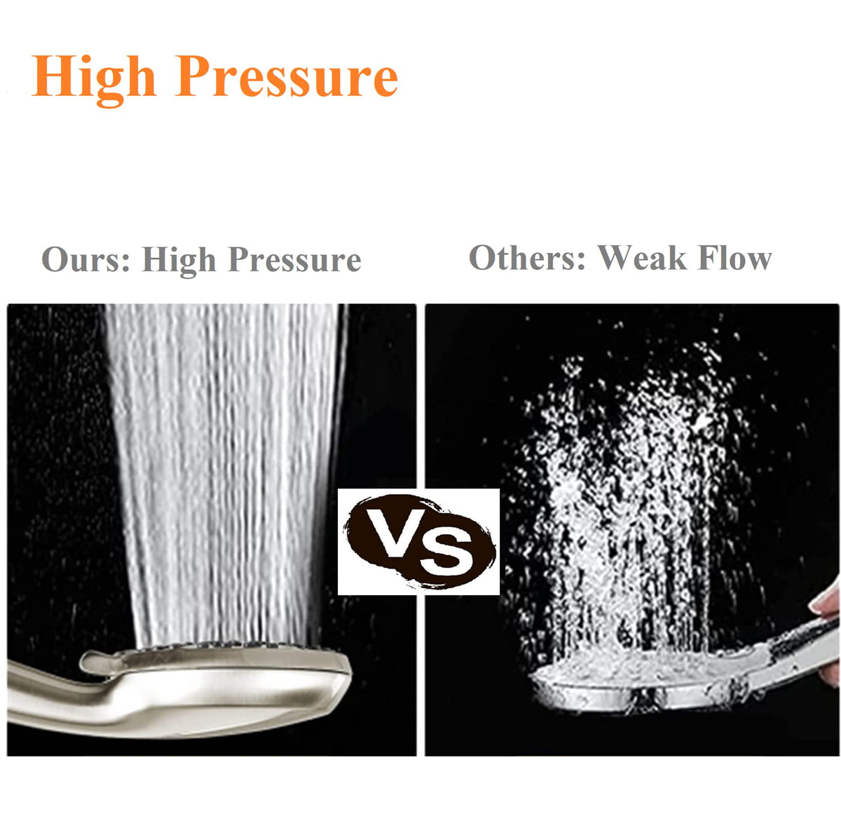 Bowger 60-inch stainless steel hose extends reach for convenience.