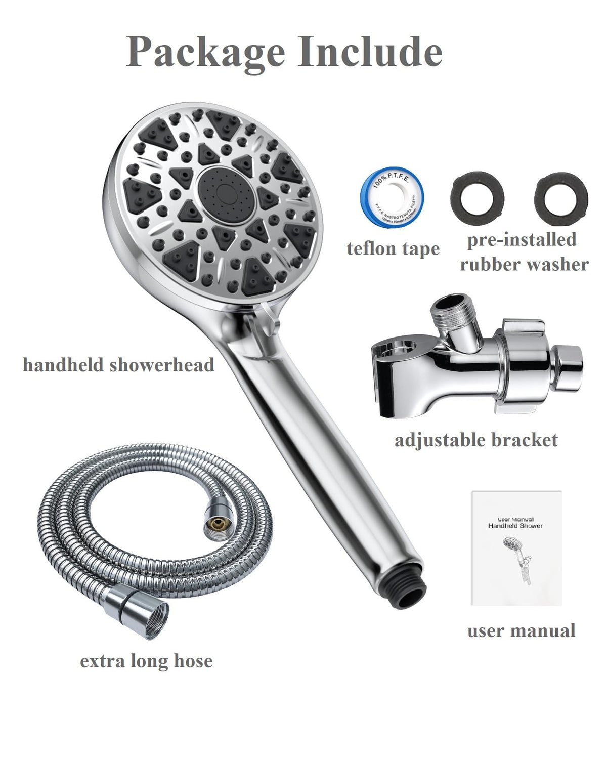 Bowger 5-inch high flow head with adjustable bracket for easy install