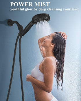 Bowger handheld showerhead assembly for flexible cleaning and easier rinsing.