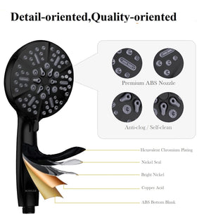 Bowger high‑pressure shower delivers strong flow and massage
