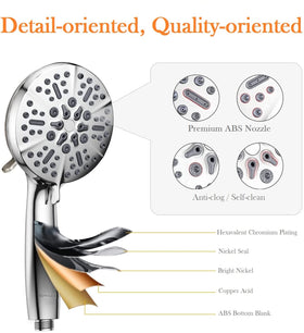 BOWGER shower head powers rain and massage modes for varied intensity.