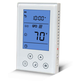 BOWSEN programmable thermostat front view with clear display for precise temperature control.