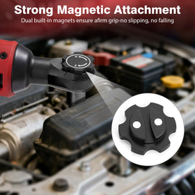 BOXmime magnetic twist button tool with dual magnets stays within reach during work.